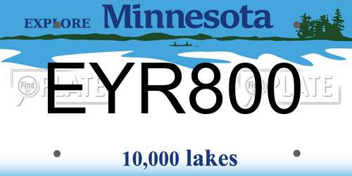 EYR800 Minnesota License Plate