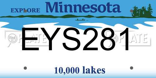 EYS281 Minnesota License Plate
