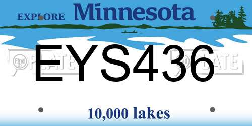 EYS436 Minnesota License Plate