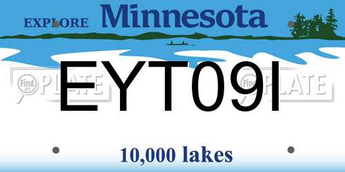 EYT09I Minnesota License Plate