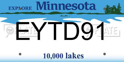 EYTD91 Minnesota License Plate