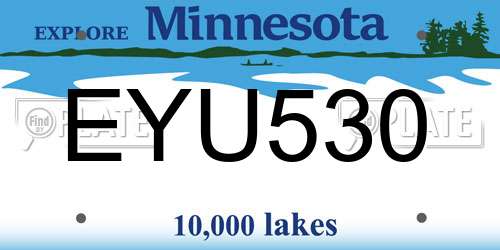 EYU530 Minnesota License Plate