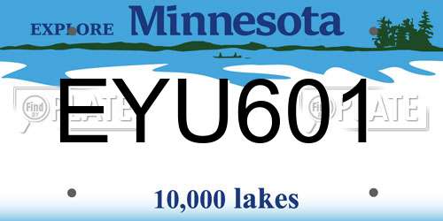 EYU601 Minnesota License Plate