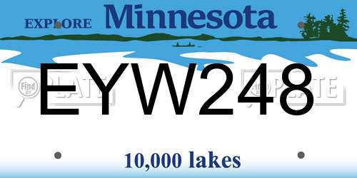 EYW248 Minnesota License Plate