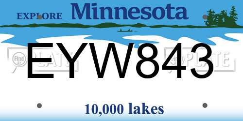 EYW843 Minnesota License Plate