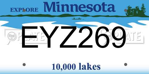 EYZ269 Minnesota License Plate