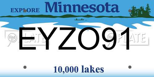 EYZO91 Minnesota License Plate