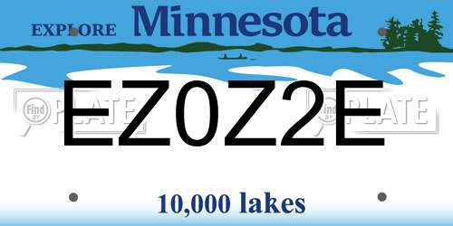 EZ0Z2E Minnesota License Plate
