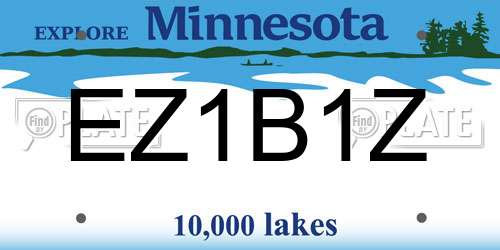 EZ1B1Z Minnesota License Plate