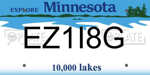 EZ1I8G Minnesota License Plate