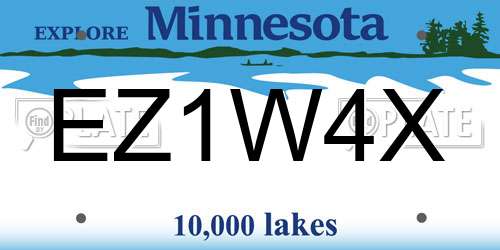 EZ1W4X Minnesota License Plate