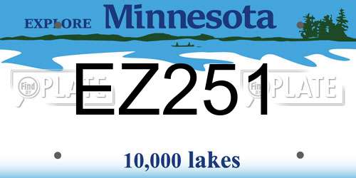 EZ251 Minnesota License Plate