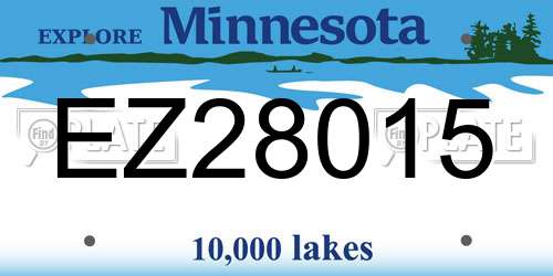 EZ28015 Minnesota License Plate