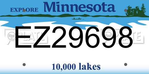 EZ29698 Minnesota License Plate