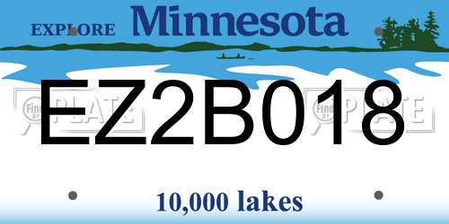 EZ2B018 Minnesota License Plate