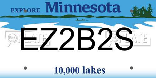 EZ2B2S Minnesota License Plate