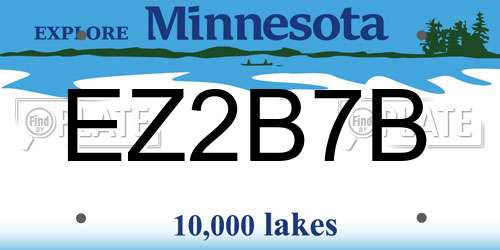 EZ2B7B Minnesota License Plate