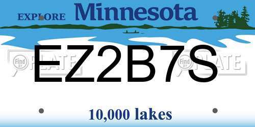 EZ2B7S Minnesota License Plate