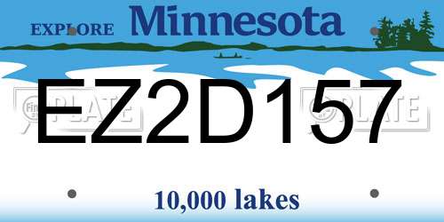 EZ2D157 Minnesota License Plate