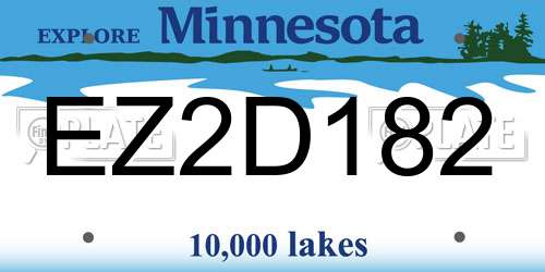 EZ2D182 Minnesota License Plate