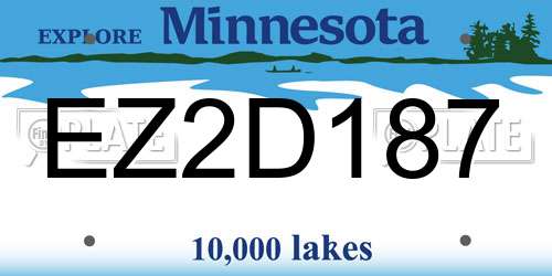 EZ2D187 Minnesota License Plate