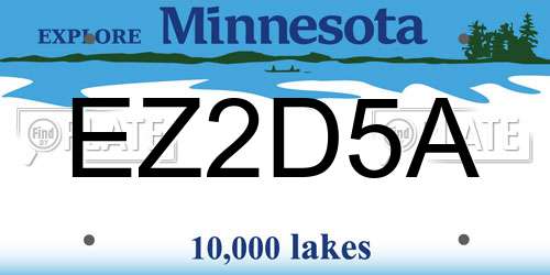 EZ2D5A Minnesota License Plate