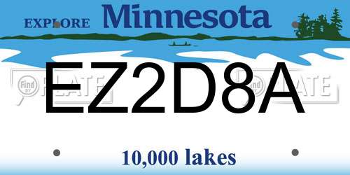 EZ2D8A Minnesota License Plate