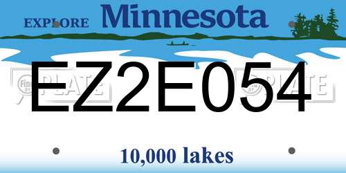 EZ2E054 Minnesota License Plate