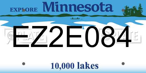 EZ2E084 Minnesota License Plate