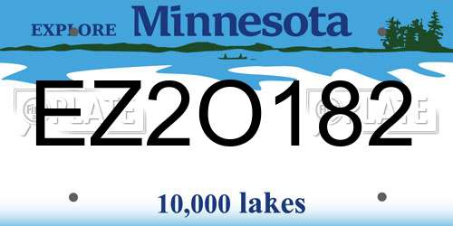 EZ2O182 Minnesota License Plate