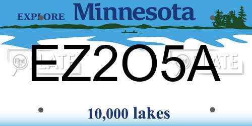 EZ2O5A Minnesota License Plate