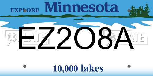 EZ2O8A Minnesota License Plate
