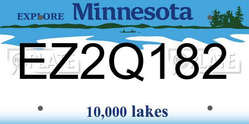 EZ2Q182 Minnesota License Plate