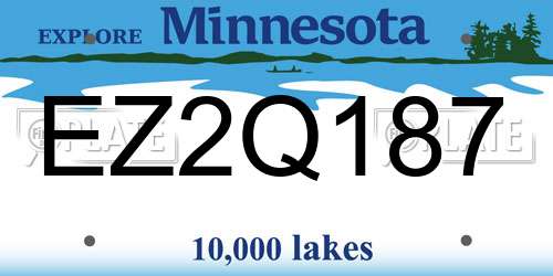 EZ2Q187 Minnesota License Plate