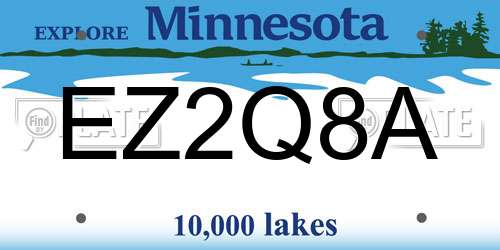 EZ2Q8A Minnesota License Plate