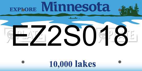 EZ2S018 Minnesota License Plate