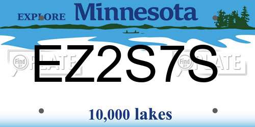 EZ2S7S Minnesota License Plate