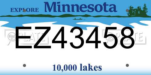 EZ43458 Minnesota License Plate