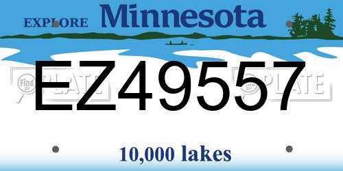 EZ49557 Minnesota License Plate