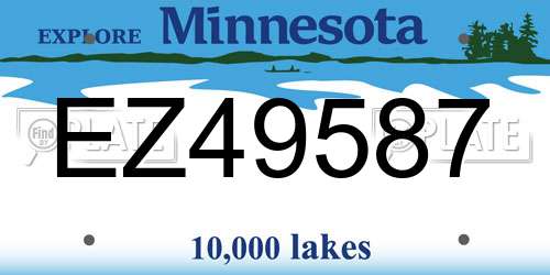 EZ49587 Minnesota License Plate