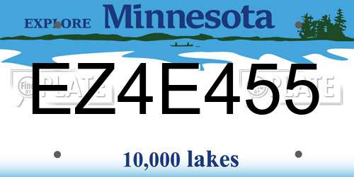 EZ4E455 Minnesota License Plate