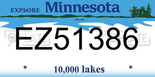 EZ51386 Minnesota License Plate