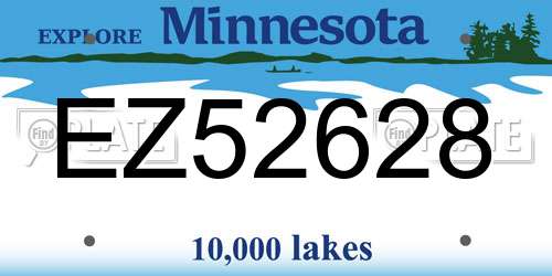 EZ52628 Minnesota License Plate