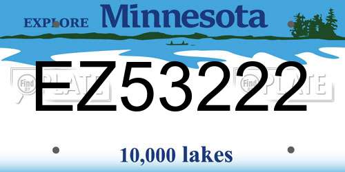 EZ53222 Minnesota License Plate