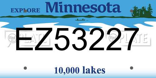 EZ53227 Minnesota License Plate