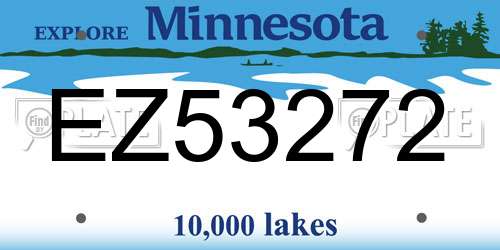 EZ53272 Minnesota License Plate