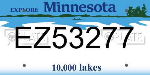 EZ53277 Minnesota License Plate