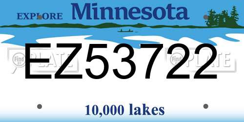 EZ53722 Minnesota License Plate