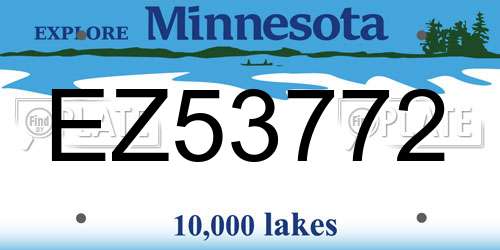 EZ53772 Minnesota License Plate
