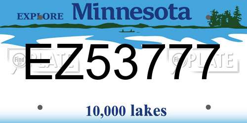 EZ53777 Minnesota License Plate